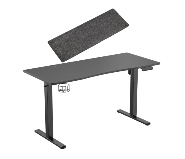 Silver Monkey Biurko elektryczne ED-140 black + DESK MAT XL Czarna - 1351463 - zdjęcie